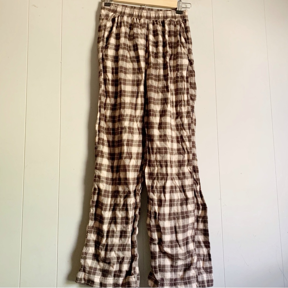 H&M Brown Plaid Flannel PJ Lounge Pants Size 20
